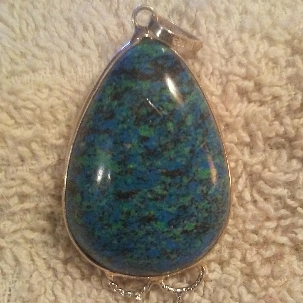 Cavansite Pendant in 925 Sterling Silver